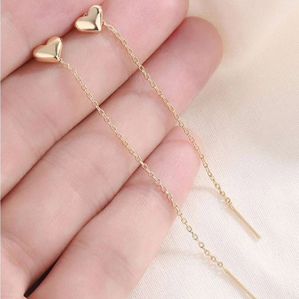Heart drop earrings - Picture 2 of 3